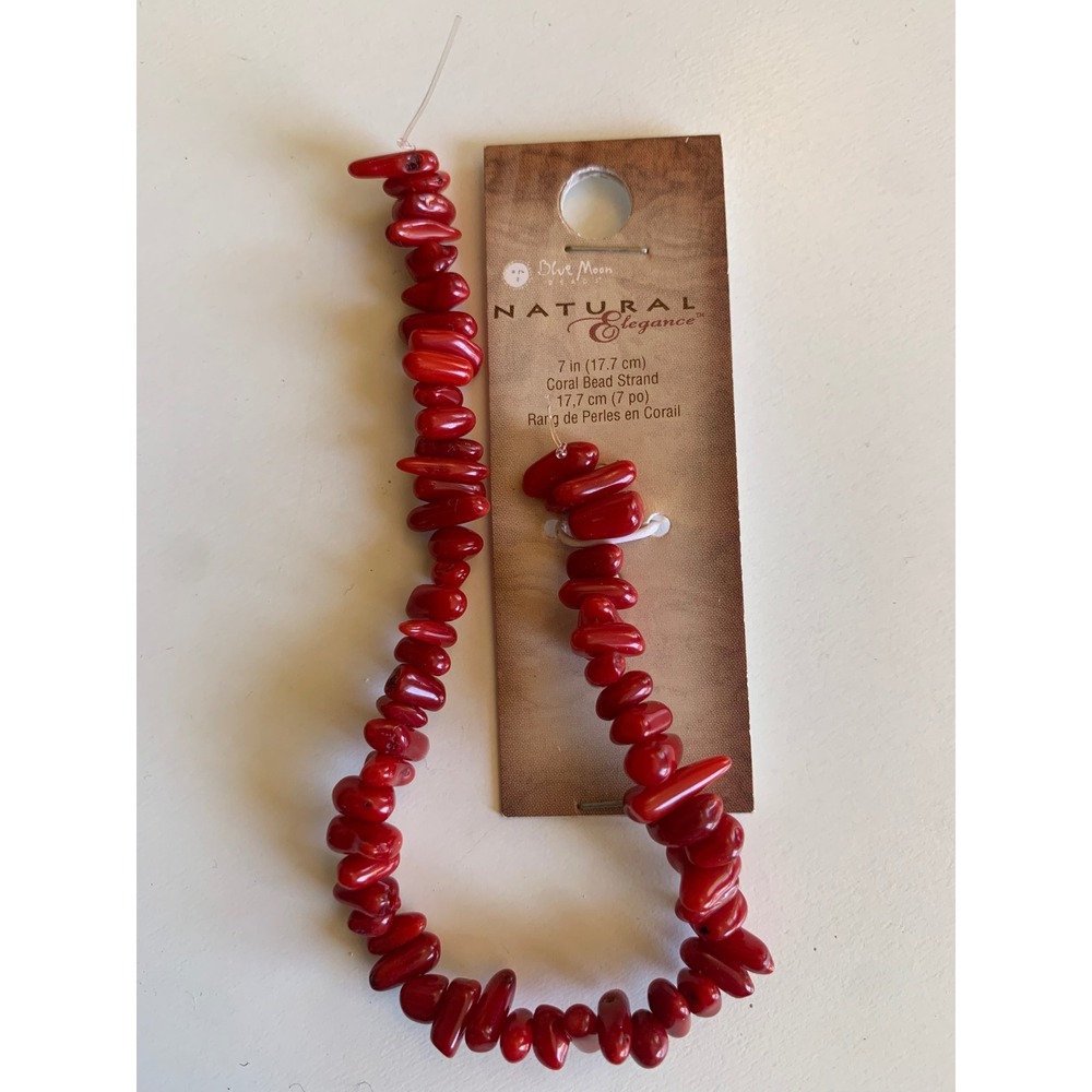 Blue Moon Beads Natural Elegance Red Coral Bead Strand 7 Inch NWT